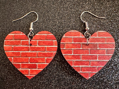 Red Brick Earrings: Laser Cut Acrylic Bricks, Brick Wall, Construction, Brick, Architecture, Building, Preppy, Best Gifts for Her/Him/Them