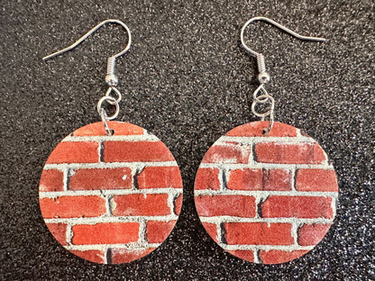 Red Brick Earrings: Laser Cut Acrylic Bricks, Brick Wall, Construction, Brick, Architecture, Building, Preppy, Best Gifts for Her/Him/Them