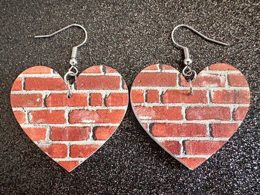Red Brick Earrings: Laser Cut Acrylic Bricks, Brick Wall, Construction, Brick, Architecture, Building, Preppy, Best Gifts for Her/Him/Them