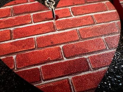 Red Brick Earrings: Laser Cut Acrylic Bricks, Brick Wall, Construction, Brick, Architecture, Building, Preppy, Best Gifts for Her/Him/Them