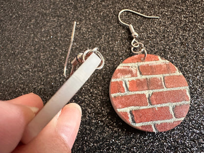 Red Brick Earrings: Laser Cut Acrylic Bricks, Brick Wall, Construction, Brick, Architecture, Building, Preppy, Best Gifts for Her/Him/Them