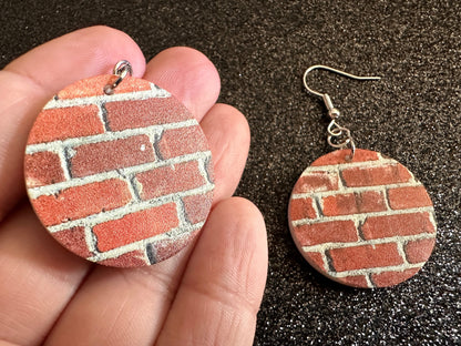 Red Brick Earrings: Laser Cut Acrylic Bricks, Brick Wall, Construction, Brick, Architecture, Building, Preppy, Best Gifts for Her/Him/Them