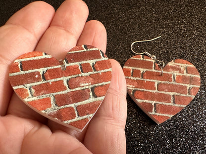Red Brick Earrings: Laser Cut Acrylic Bricks, Brick Wall, Construction, Brick, Architecture, Building, Preppy, Best Gifts for Her/Him/Them