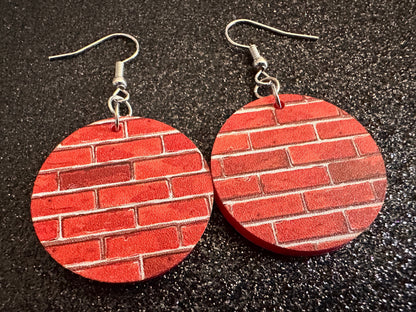 Red Brick Earrings: Laser Cut Acrylic Bricks, Brick Wall, Construction, Brick, Architecture, Building, Preppy, Best Gifts for Her/Him/Them
