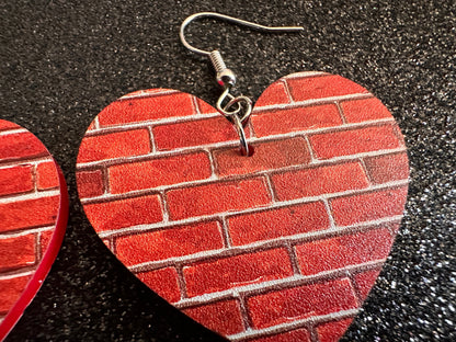 Red Brick Earrings: Laser Cut Acrylic Bricks, Brick Wall, Construction, Brick, Architecture, Building, Preppy, Best Gifts for Her/Him/Them