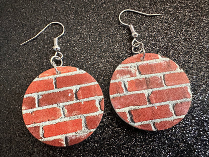 Red Brick Earrings: Laser Cut Acrylic Bricks, Brick Wall, Construction, Brick, Architecture, Building, Preppy, Best Gifts for Her/Him/Them