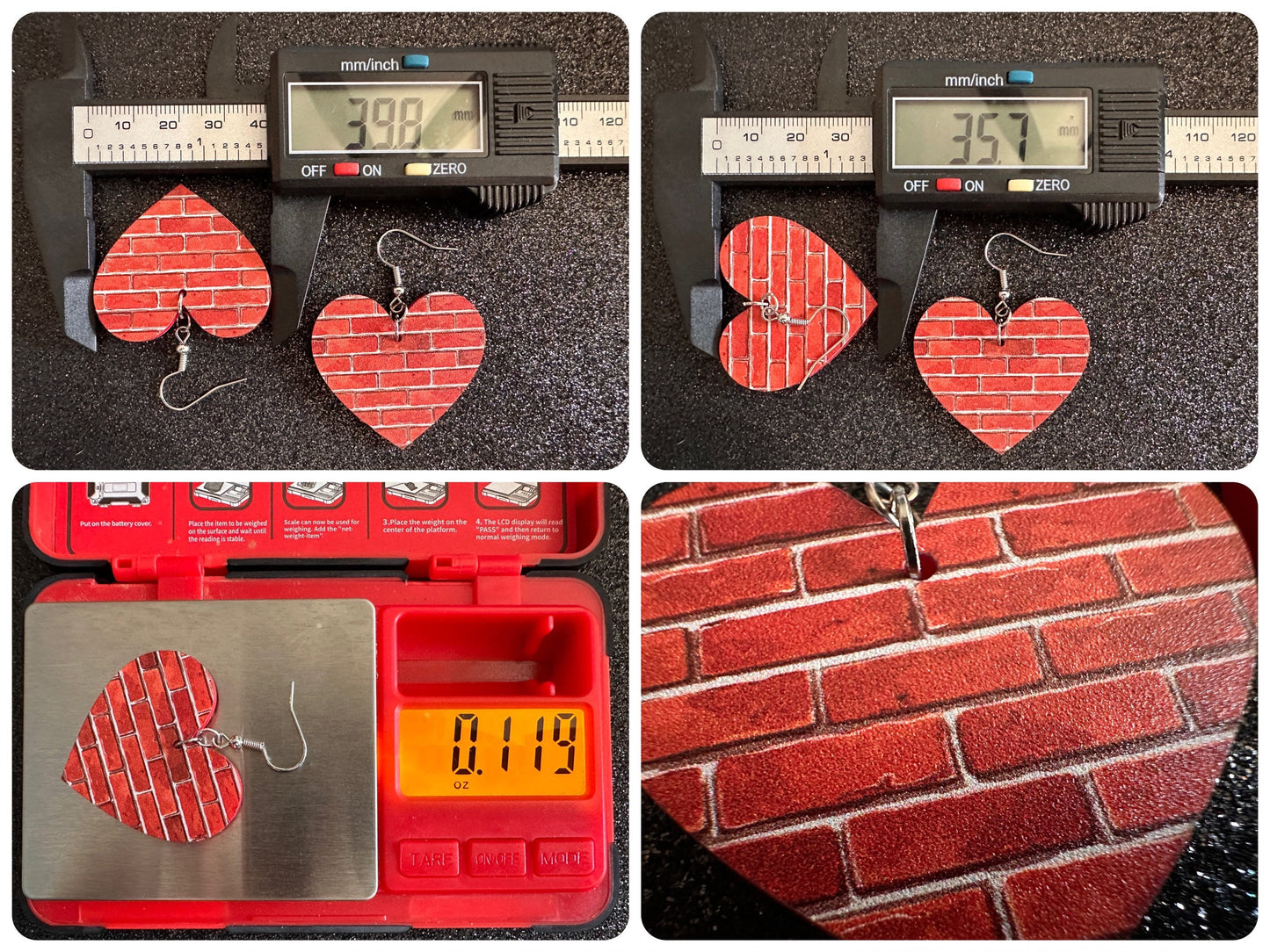 Red Brick Earrings: Laser Cut Acrylic Bricks, Brick Wall, Construction, Brick, Architecture, Building, Preppy, Best Gifts for Her/Him/Them