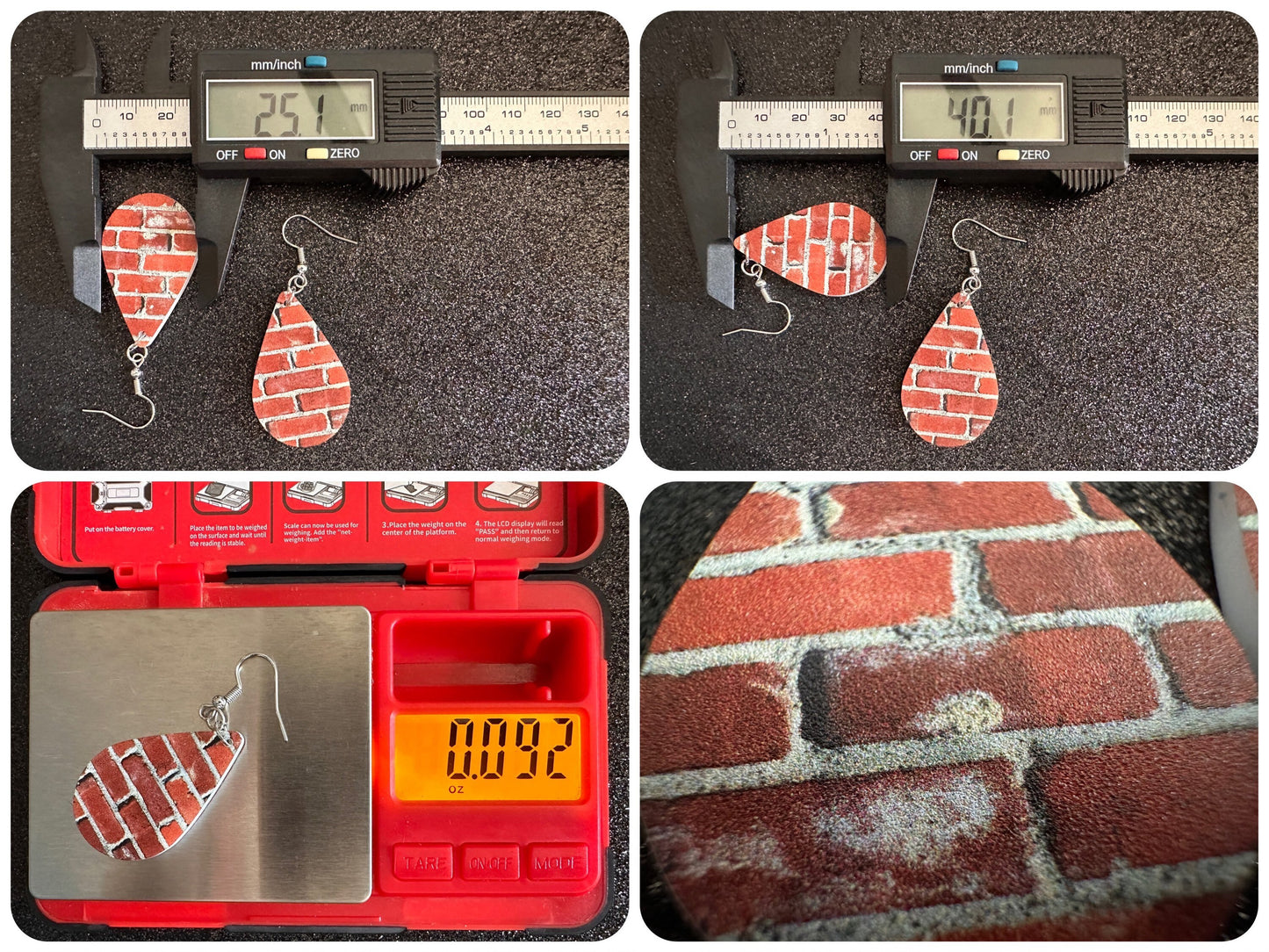 Red Brick Earrings: Laser Cut Acrylic Bricks, Brick Wall, Construction, Brick, Architecture, Building, Preppy, Best Gifts for Her/Him/Them
