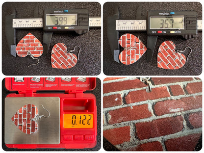 Red Brick Earrings: Laser Cut Acrylic Bricks, Brick Wall, Construction, Brick, Architecture, Building, Preppy, Best Gifts for Her/Him/Them