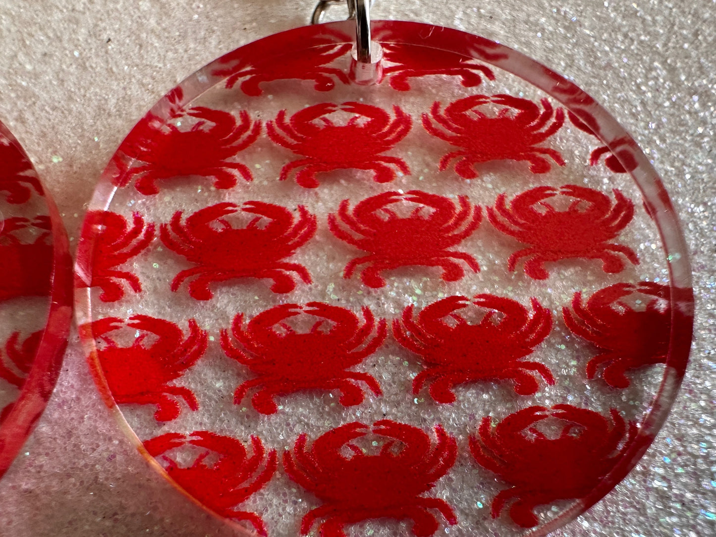 Red Crab Earrings: Laser Cut Acrylic Crabs, Sea Animal, Ocean Creatures, Aquarium, Tank, Beach, Scuba Diving, Best Gifts for Her/Him/Them
