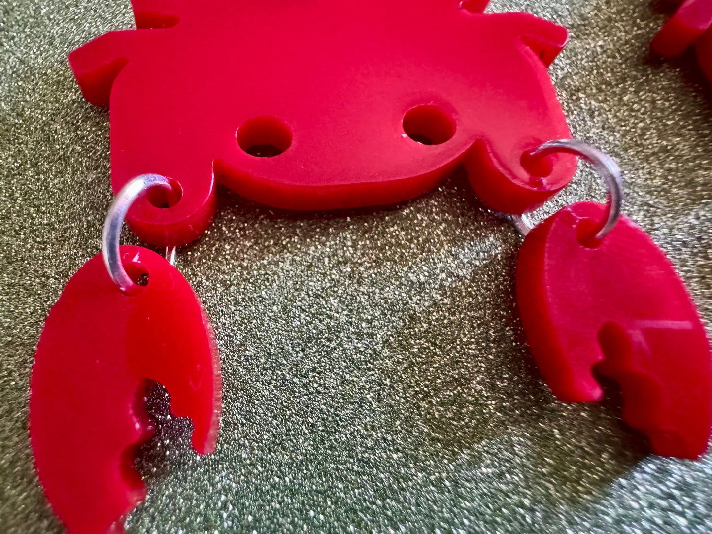 Red Crab Earrings: Laser Cut Acrylic Crabs, Sea Animal, Ocean Creatures, Aquarium, Tank, Beach, Scuba Diving, Best Gifts for Her/Him/Them