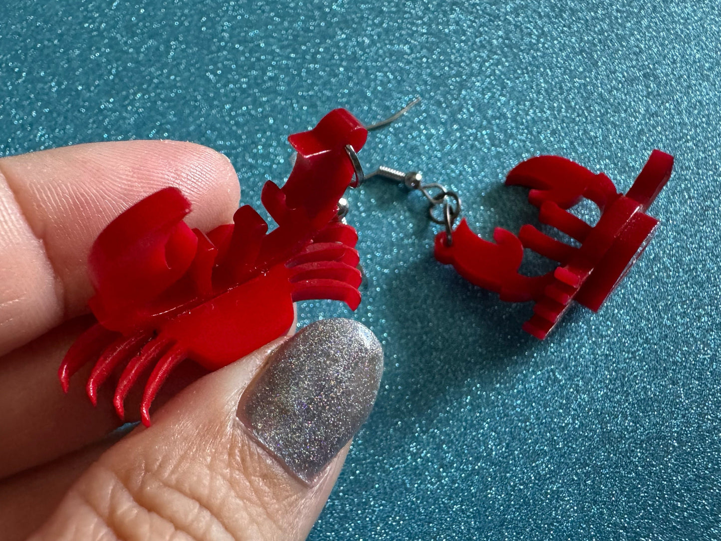 Red Crab Earrings: Laser Cut Acrylic Crabs, Sea Animal, Ocean Creatures, Aquarium, Tank, Beach, Scuba Diving, Best Gifts for Her/Him/Them