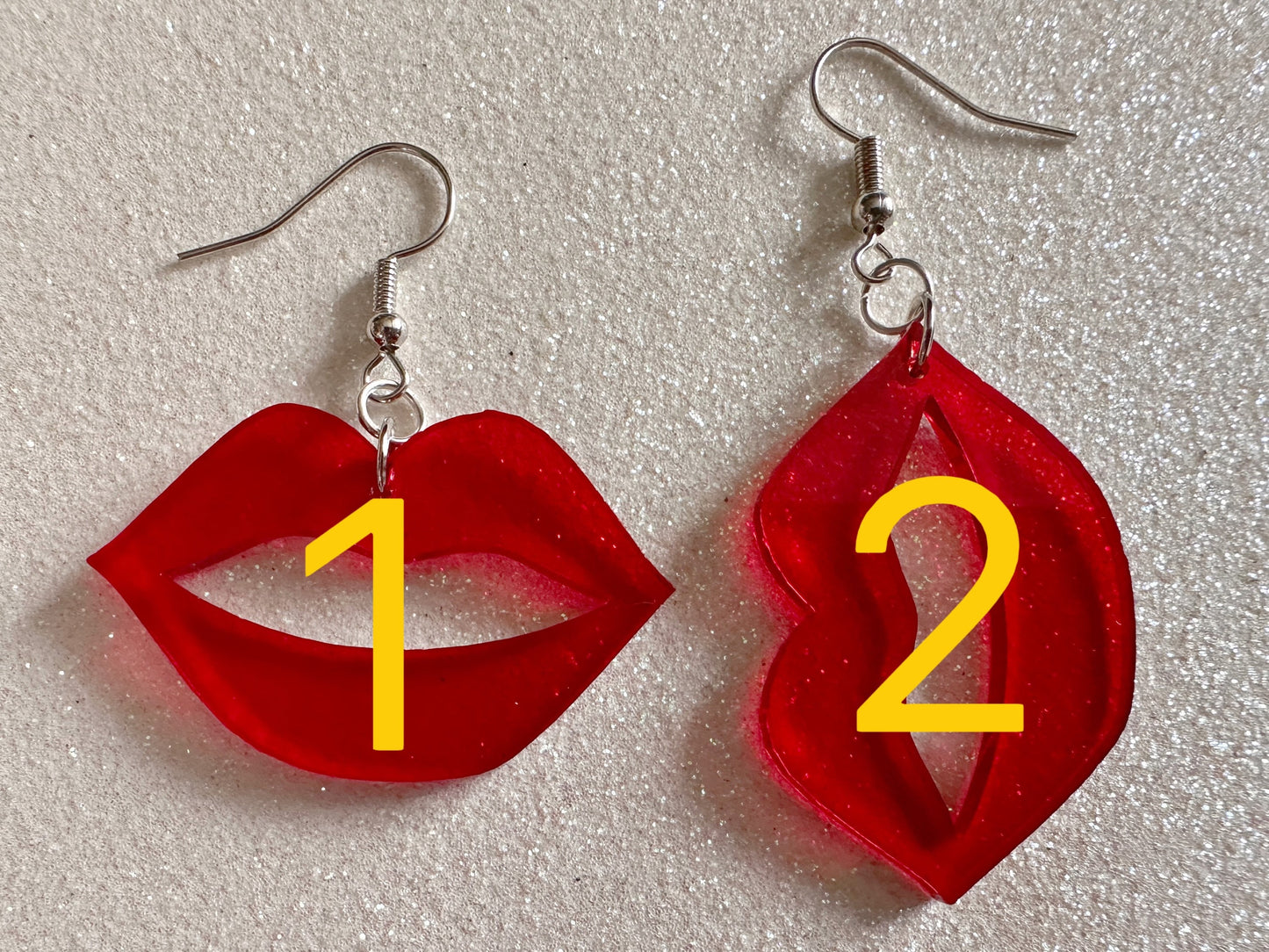 Red Lip Earrings: Laser Cut Acrylic Lips, Makeup, Girl, Woman, Love, Kiss, Cute, Valentines, Anniversary, Best Gifts for Her/Him/Them