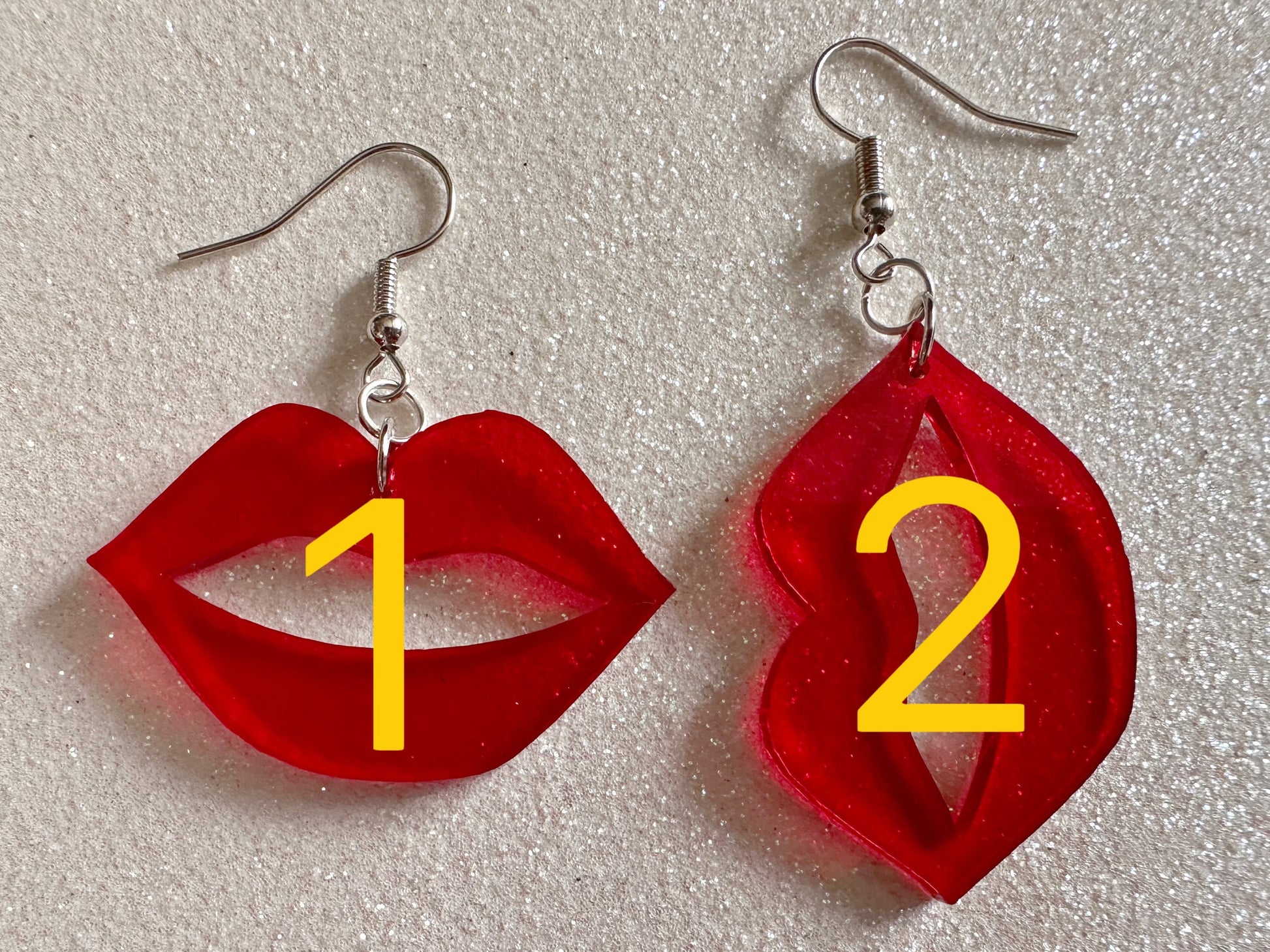 Red Lip Earrings: Laser Cut Acrylic Lips, Makeup, Girl, Woman, Love, Kiss, Cute, Valentines, Anniversary, Best Gifts for Her/Him/Them