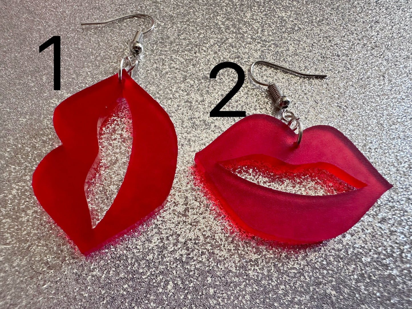 Red Lip Earrings: Laser Cut Acrylic Lips, Makeup, Girl, Woman, Love, Kiss, Cute, Valentines, Anniversary, Best Gifts for Her/Him/Them