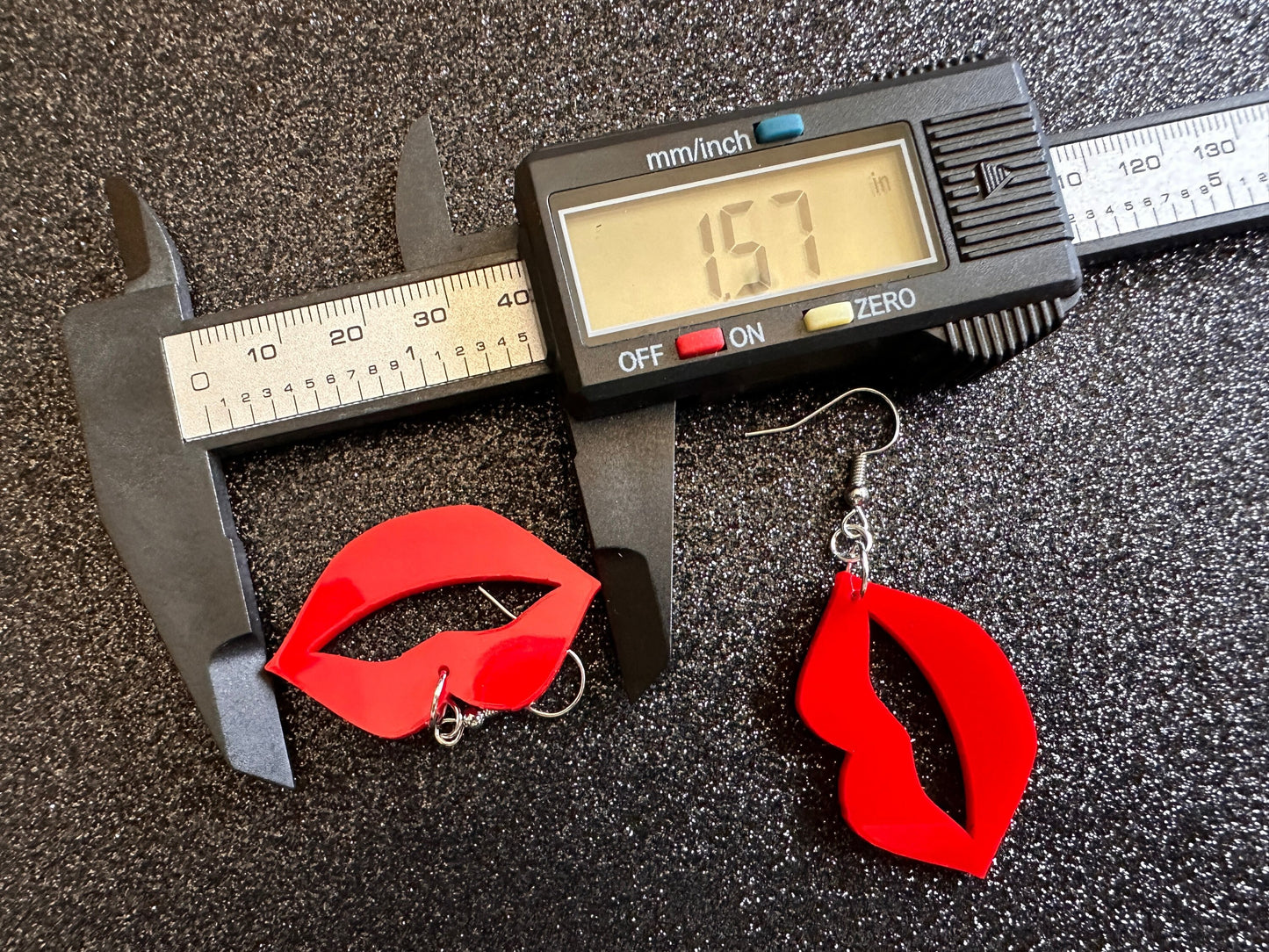 Red Lip Earrings: Laser Cut Acrylic Lips, Makeup, Girl, Woman, Love, Kiss, Cute, Valentines, Anniversary, Gifts for Her/Him/Them