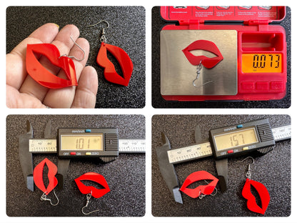 Red Lip Earrings: Laser Cut Acrylic Lips, Makeup, Girl, Woman, Love, Kiss, Cute, Valentines, Anniversary, Gifts for Her/Him/Them