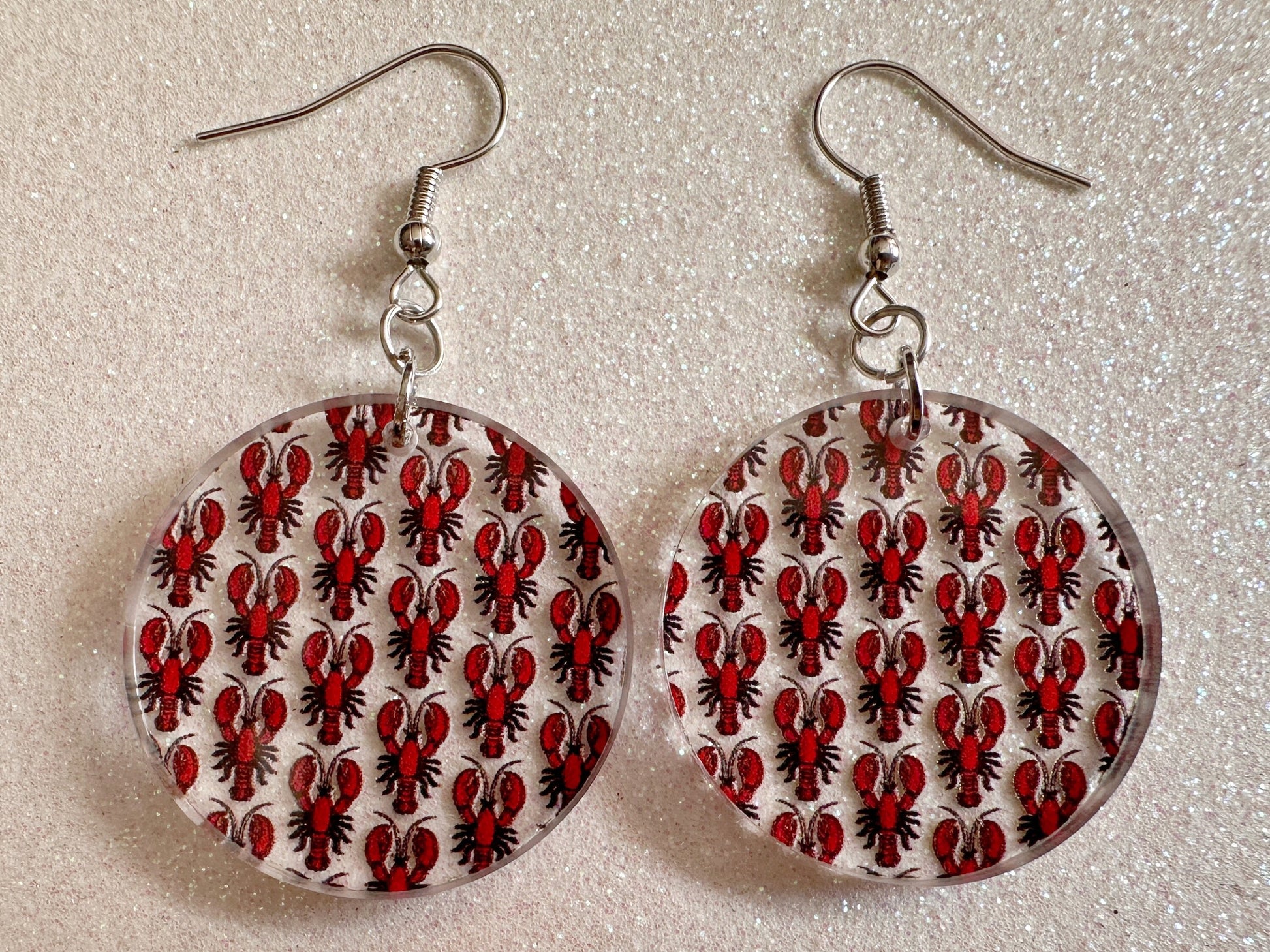 Red Lobster Earrings: Laser Cut Acrylic Lobsters, Aquarium, Ocean Animals, Sea Creatures, Fish Tank, Fisherman, BestGifts for Her/Him/Them