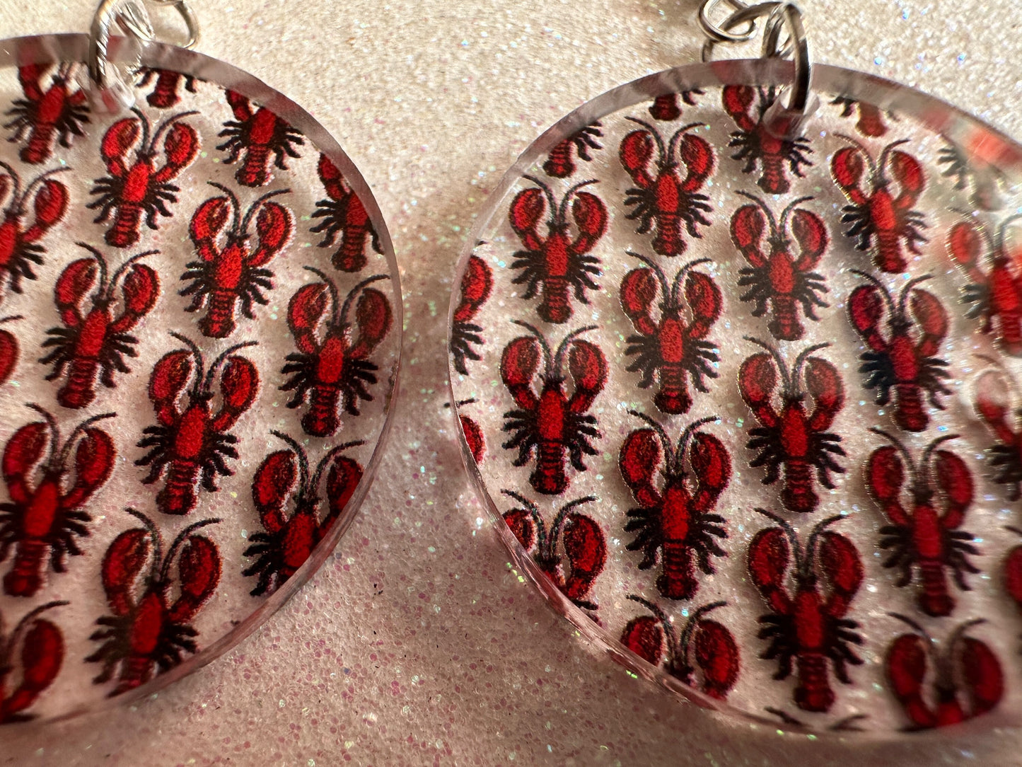 Red Lobster Earrings: Laser Cut Acrylic Lobsters, Aquarium, Ocean Animals, Sea Creatures, Fish Tank, Fisherman, BestGifts for Her/Him/Them