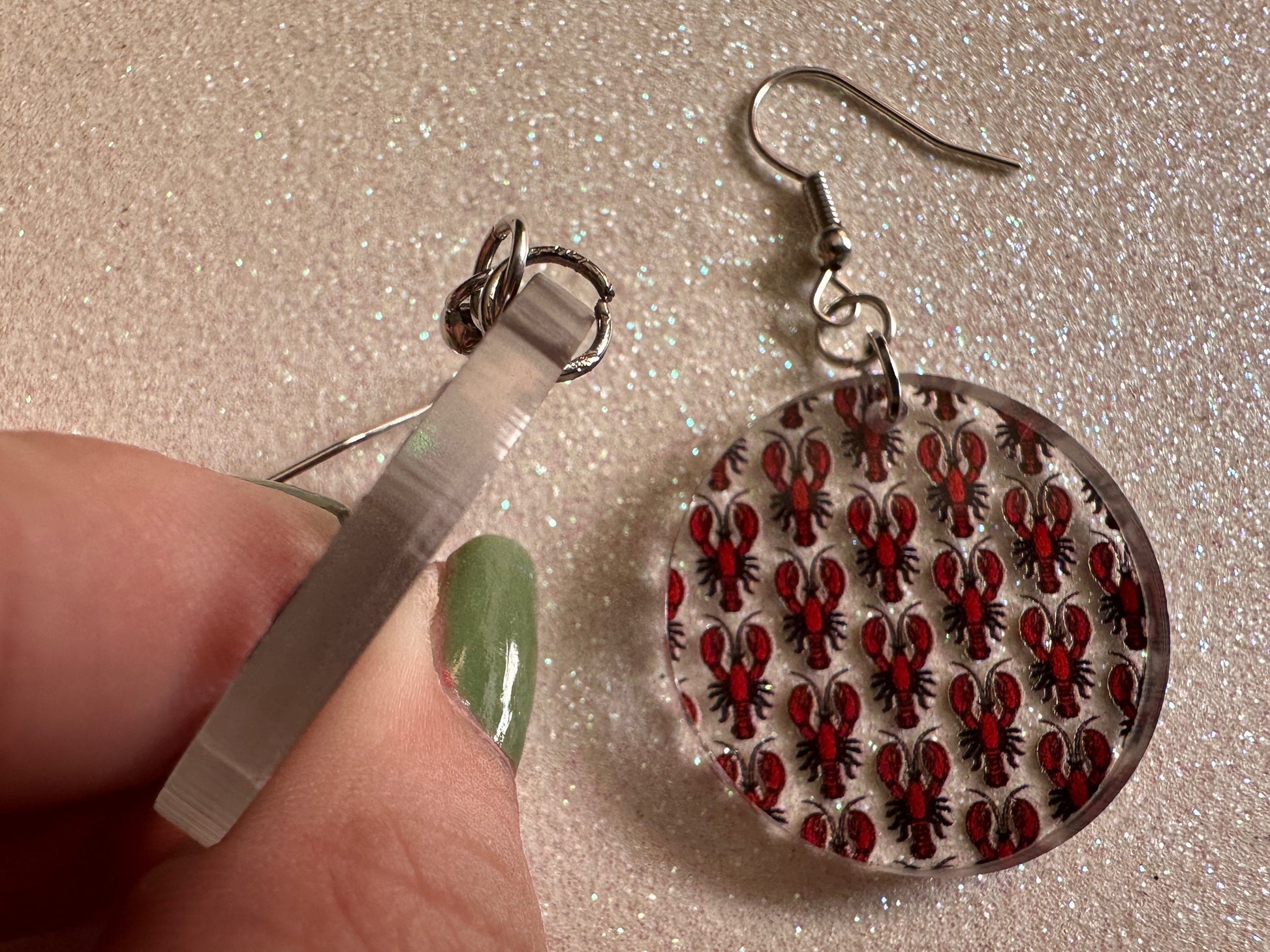 Red Lobster Earrings: Laser Cut Acrylic Lobsters, Aquarium, Ocean Animals, Sea Creatures, Fish Tank, Fisherman, BestGifts for Her/Him/Them