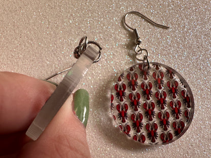 Red Lobster Earrings: Laser Cut Acrylic Lobsters, Aquarium, Ocean Animals, Sea Creatures, Fish Tank, Fisherman, BestGifts for Her/Him/Them