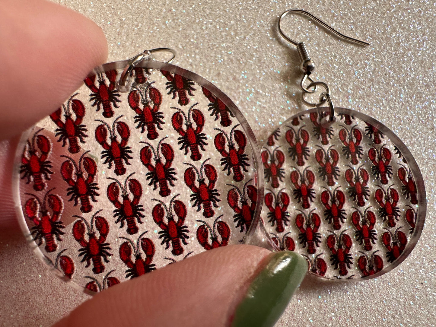 Red Lobster Earrings: Laser Cut Acrylic Lobsters, Aquarium, Ocean Animals, Sea Creatures, Fish Tank, Fisherman, BestGifts for Her/Him/Them