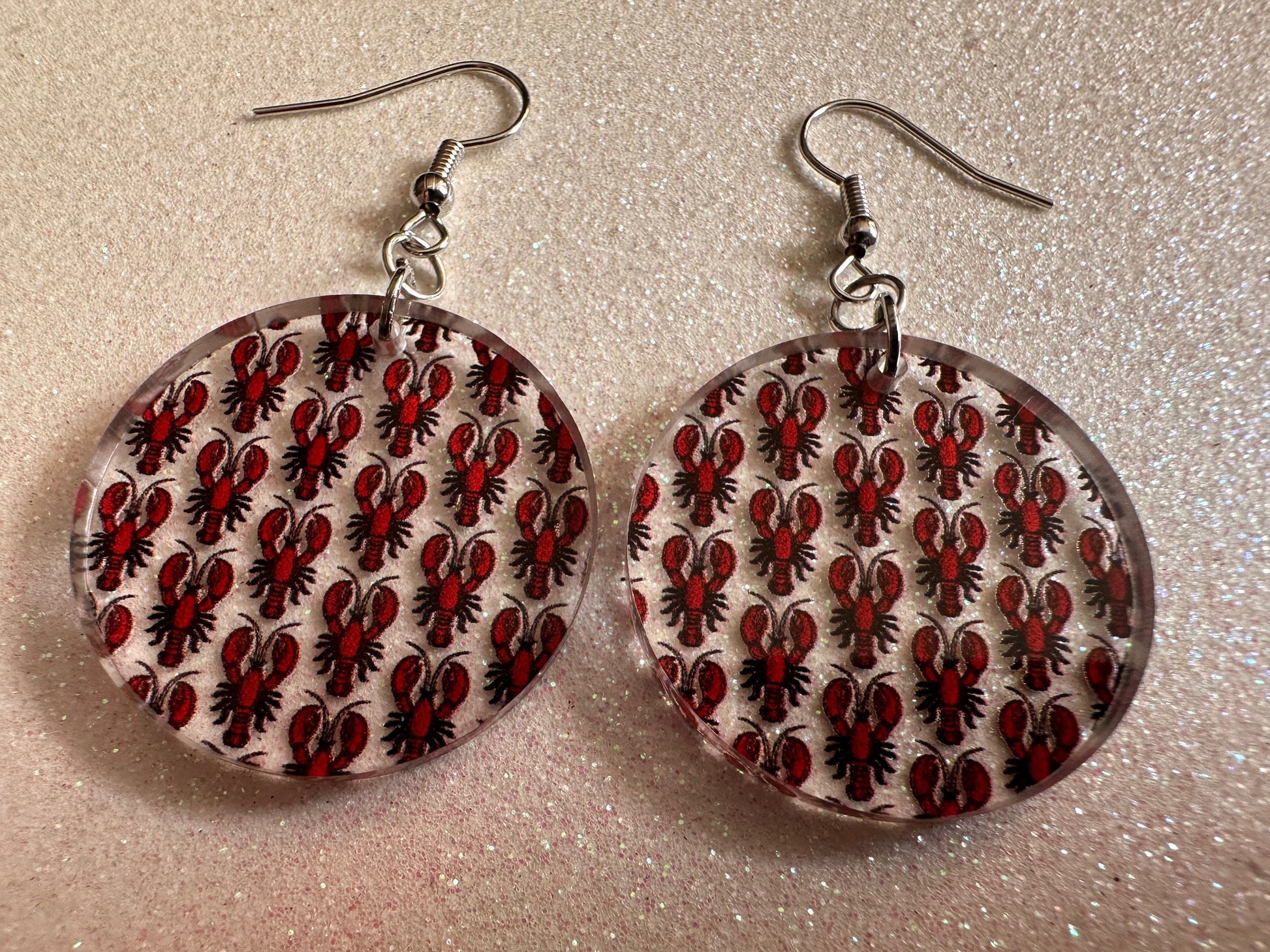 Red Lobster Earrings: Laser Cut Acrylic Lobsters, Aquarium, Ocean Animals, Sea Creatures, Fish Tank, Fisherman, BestGifts for Her/Him/Them