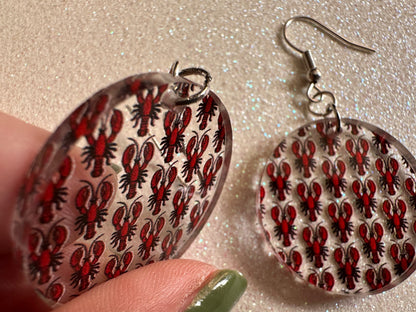 Red Lobster Earrings: Laser Cut Acrylic Lobsters, Aquarium, Ocean Animals, Sea Creatures, Fish Tank, Fisherman, BestGifts for Her/Him/Them