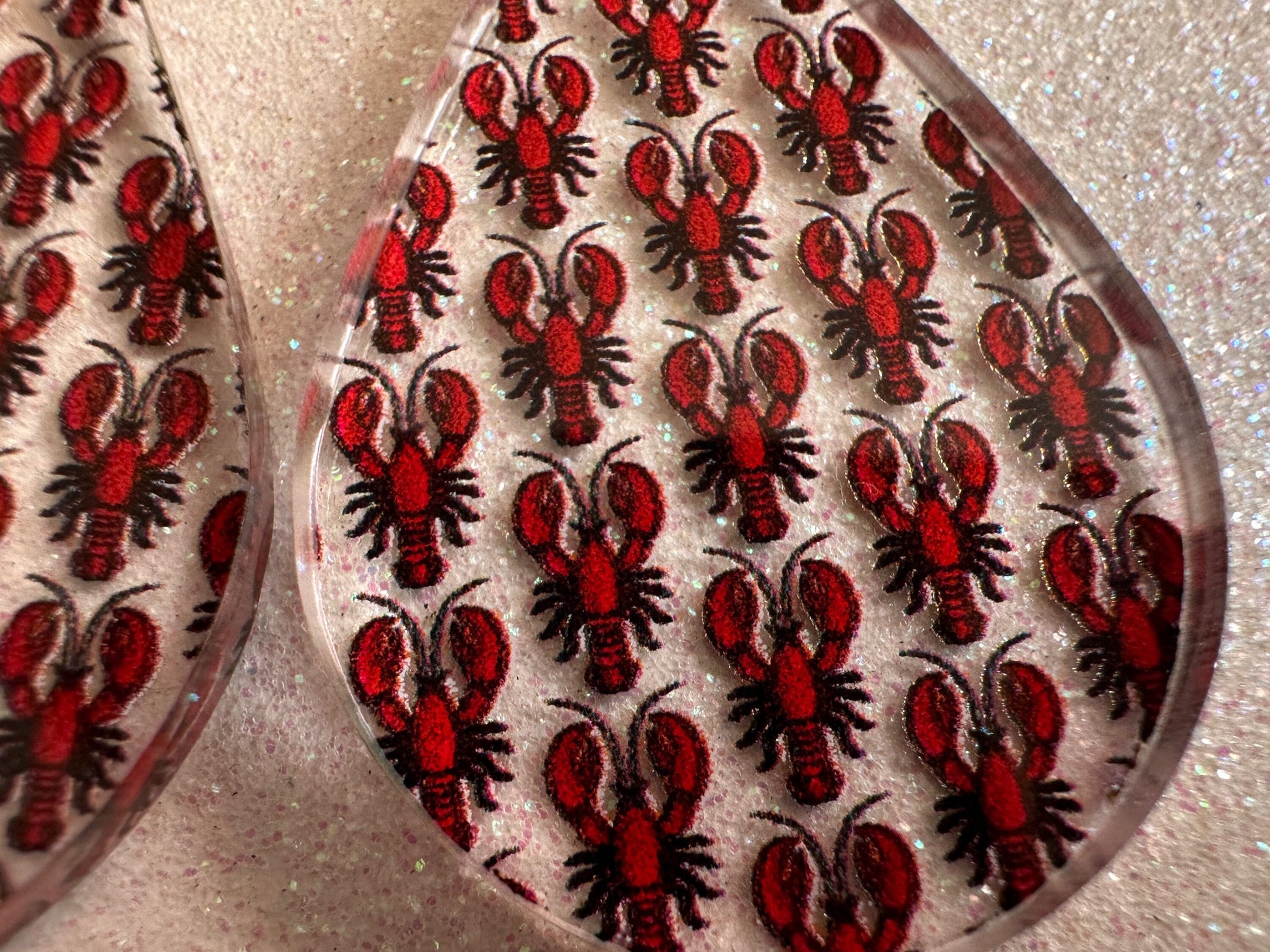 Red Lobster Earrings: Laser Cut Acrylic Lobsters, Aquarium, Ocean Animals, Sea Creatures, Fish Tank, Fisherman, BestGifts for Her/Him/Them