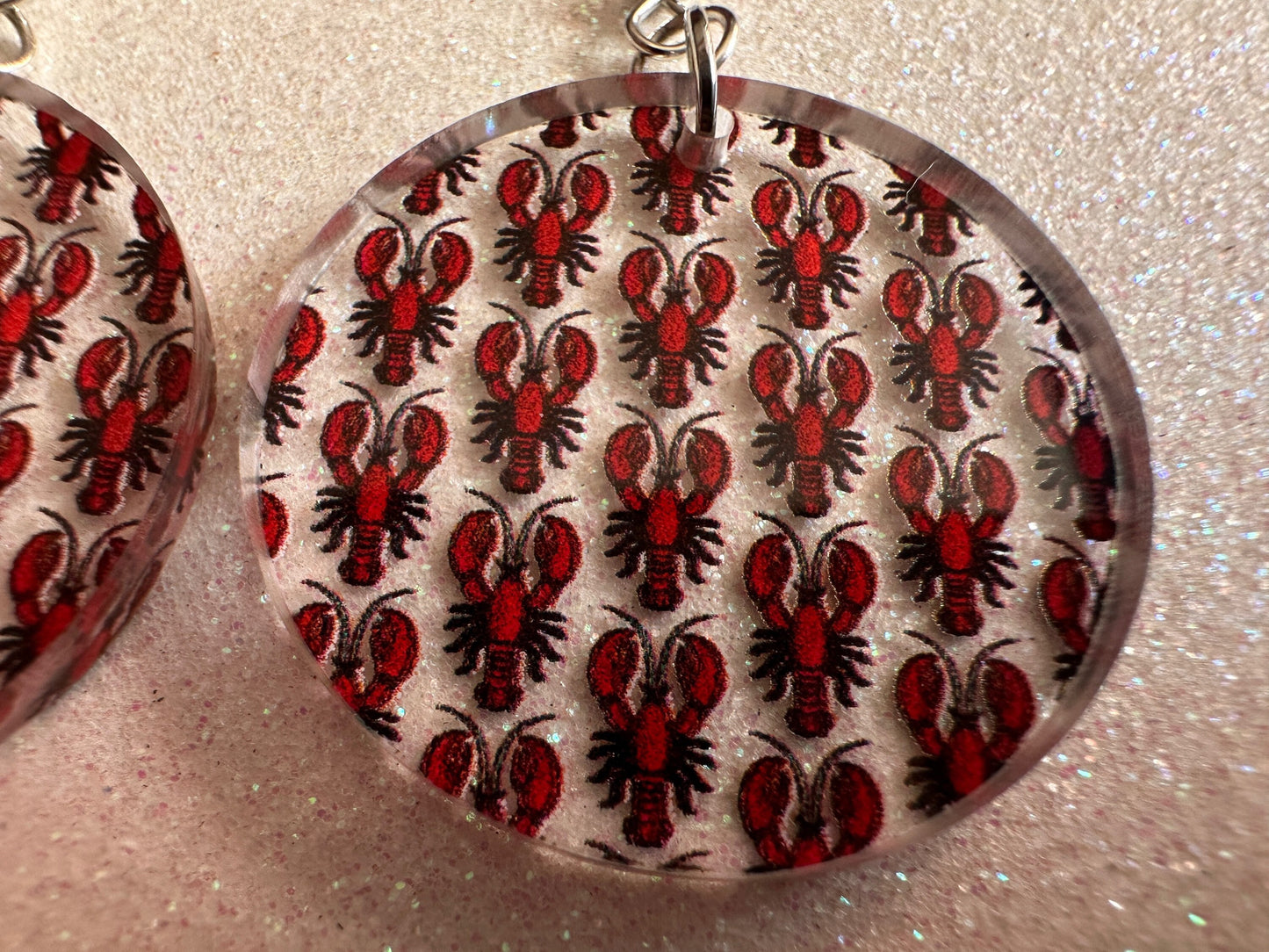 Red Lobster Earrings: Laser Cut Acrylic Lobsters, Aquarium, Ocean Animals, Sea Creatures, Fish Tank, Fisherman, BestGifts for Her/Him/Them