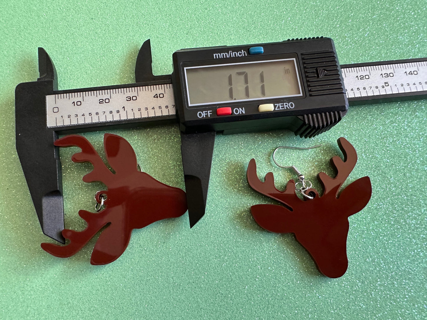 Reindeer Christmas Earrings: Light Brown Laser Cut Acrylic Deers, Xmas, Rudolf, Holiday, Deer, Winter, Best Gifts for Her/Him/Them