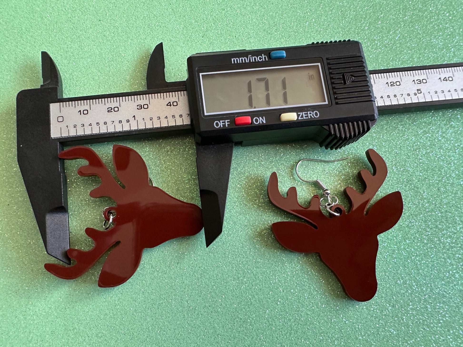 Reindeer Christmas Earrings: Light Brown Laser Cut Acrylic Deers, Xmas, Rudolf, Holiday, Deer, Winter, Best Gifts for Her/Him/Them