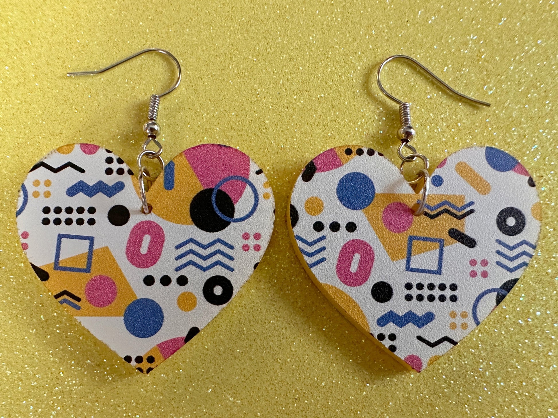 Retro Pettern Earrings: Laser Cut Acrylic Earrings, Colorful, Fun, Old School, Shapes, Colors, Patterns, Unique, Best Gifts for Her/Him/Them