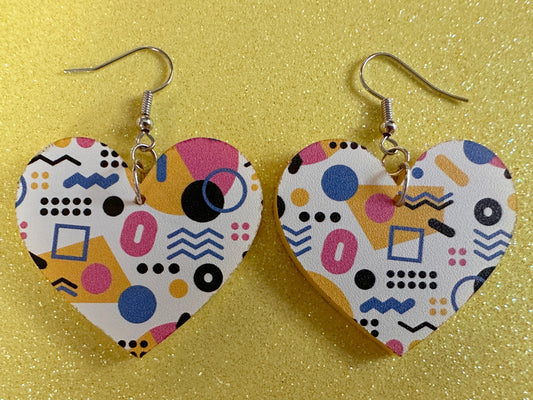 Retro Pettern Earrings: Laser Cut Acrylic Earrings, Colorful, Fun, Old School, Shapes, Colors, Patterns, Unique, Best Gifts for Her/Him/Them