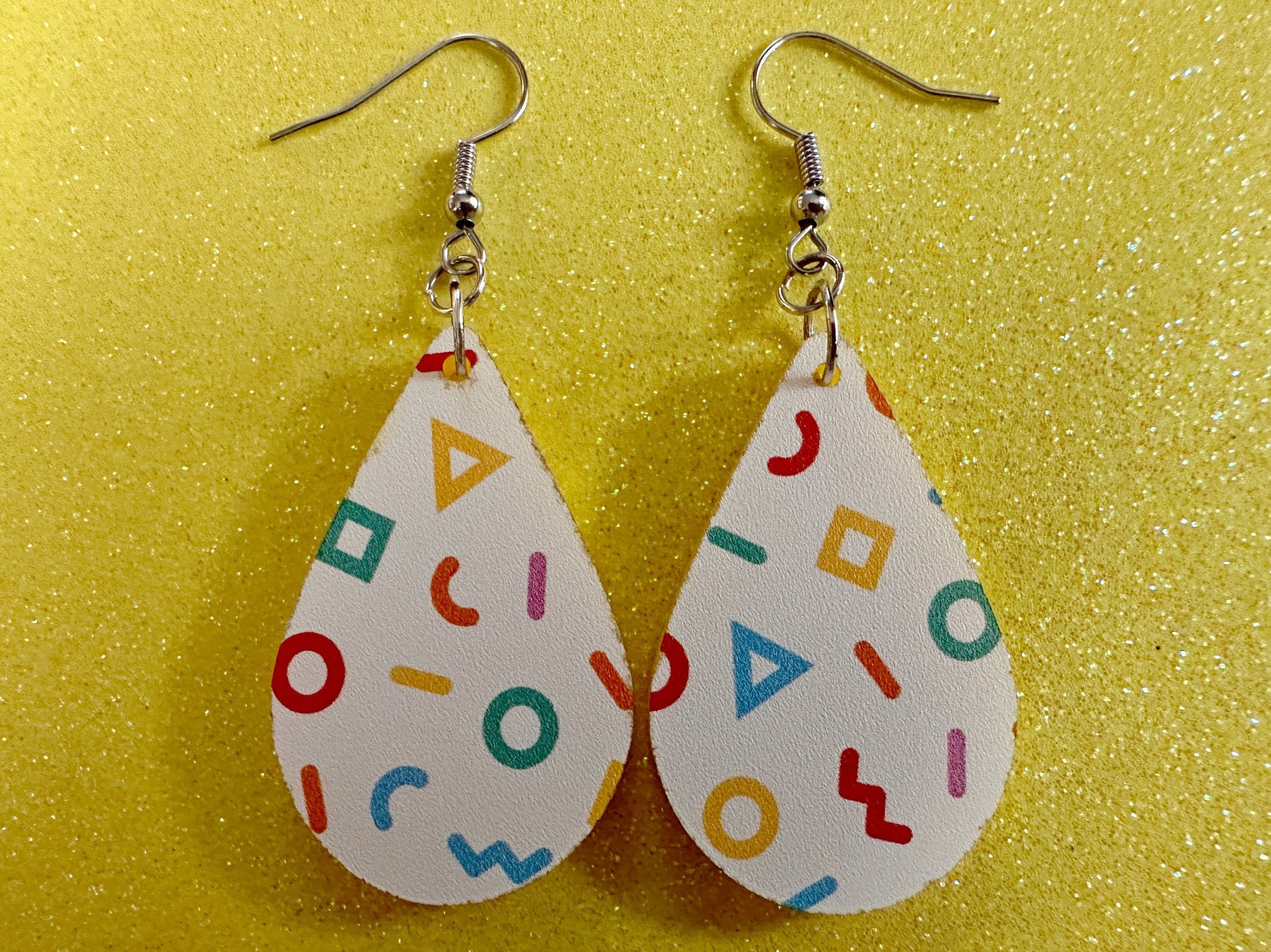 Retro Pettern Earrings: Laser Cut Acrylic Earrings, Colorful, Fun, Old School, Shapes, Colors, Patterns, Unique, Best Gifts for Her/Him/Them