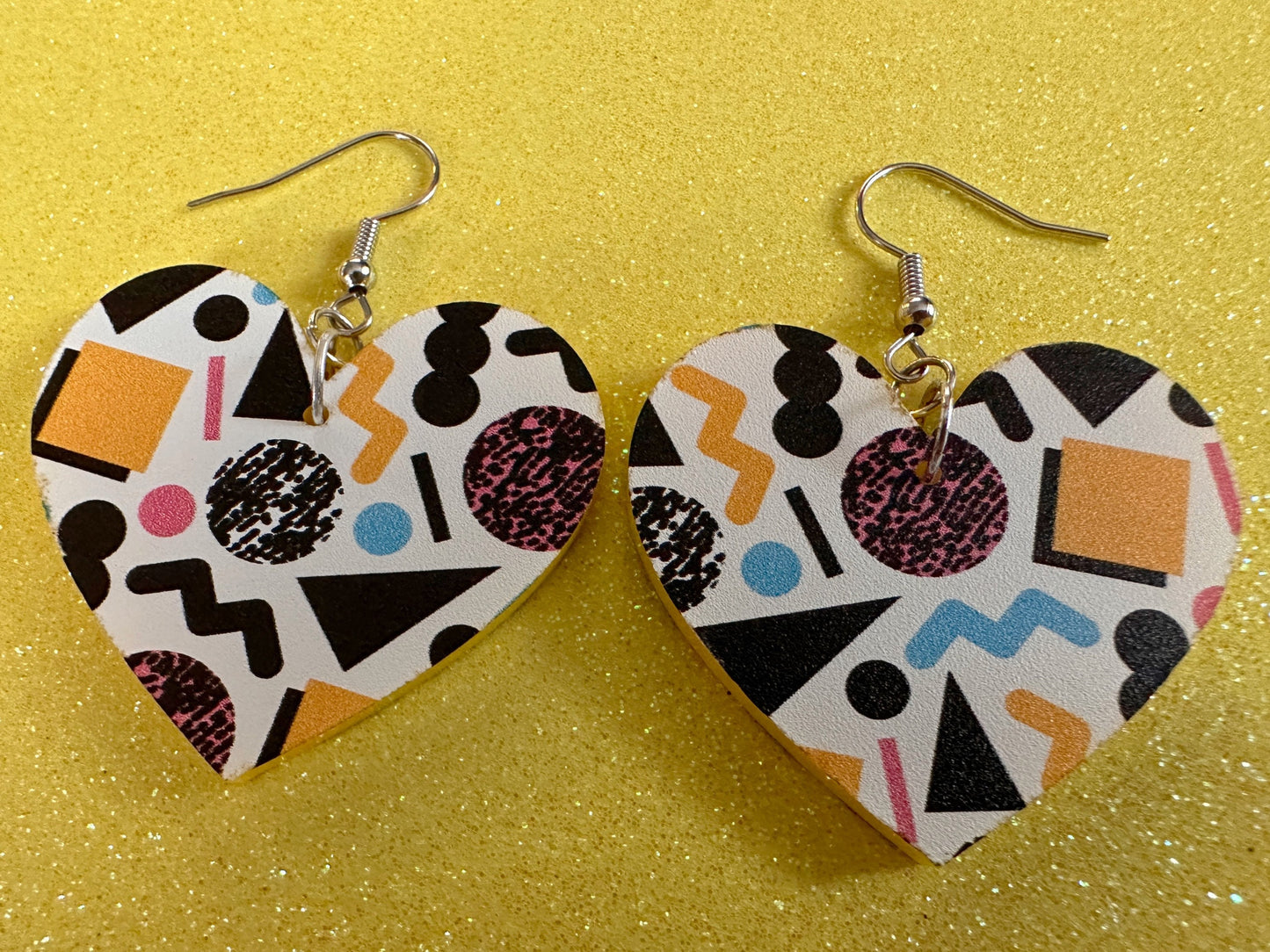 Retro Pettern Earrings: Laser Cut Acrylic Earrings, Colorful, Fun, Old School, Shapes, Colors, Patterns, Unique, Best Gifts for Her/Him/Them