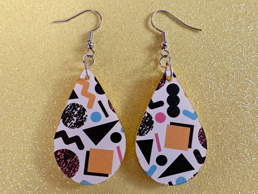 Retro Pettern Earrings: Laser Cut Acrylic Earrings, Colorful, Fun, Old School, Shapes, Colors, Patterns, Unique, Best Gifts for Her/Him/Them