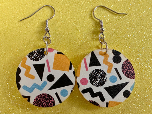 Retro Pettern Earrings: Laser Cut Acrylic Earrings, Colorful, Fun, Old School, Shapes, Colors, Patterns, Unique, Best Gifts for Her/Him/Them