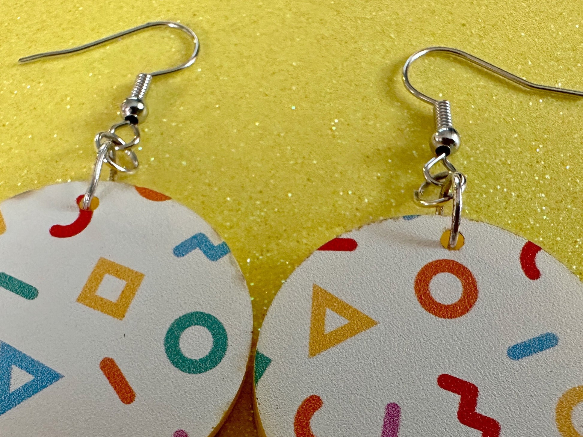 Retro Pettern Earrings: Laser Cut Acrylic Earrings, Colorful, Fun, Old School, Shapes, Colors, Patterns, Unique, Best Gifts for Her/Him/Them