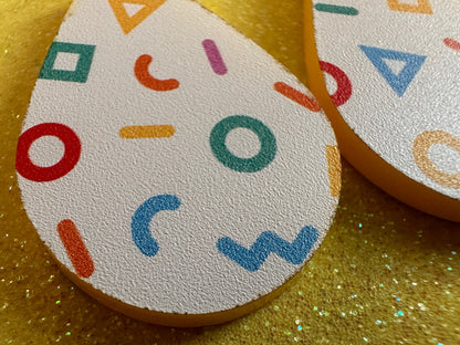 Retro Pettern Earrings: Laser Cut Acrylic Earrings, Colorful, Fun, Old School, Shapes, Colors, Patterns, Unique, Best Gifts for Her/Him/Them