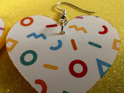 Retro Pettern Earrings: Laser Cut Acrylic Earrings, Colorful, Fun, Old School, Shapes, Colors, Patterns, Unique, Best Gifts for Her/Him/Them