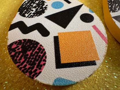 Retro Pettern Earrings: Laser Cut Acrylic Earrings, Colorful, Fun, Old School, Shapes, Colors, Patterns, Unique, Best Gifts for Her/Him/Them