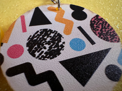Retro Pettern Earrings: Laser Cut Acrylic Earrings, Colorful, Fun, Old School, Shapes, Colors, Patterns, Unique, Best Gifts for Her/Him/Them