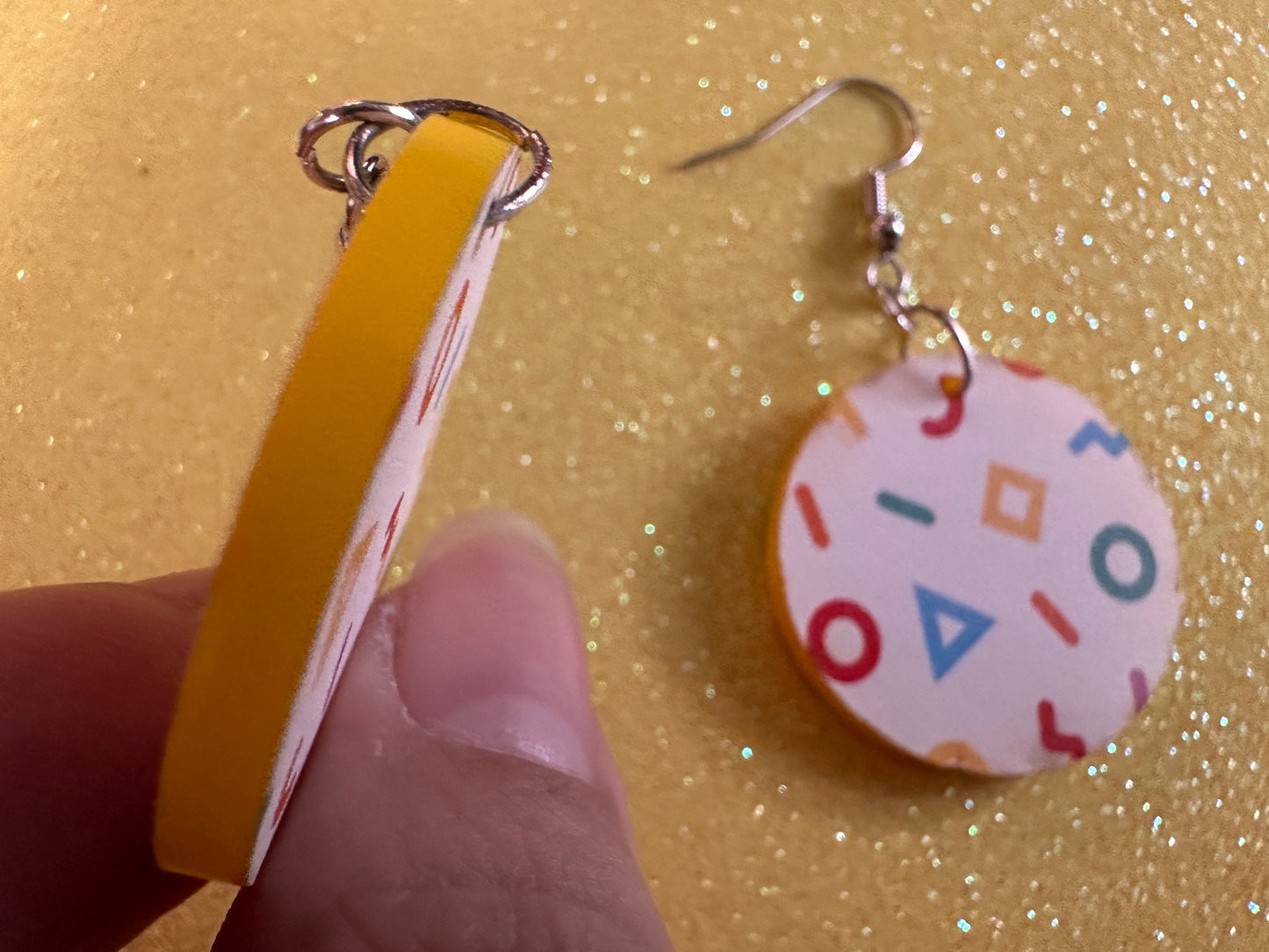 Retro Pettern Earrings: Laser Cut Acrylic Earrings, Colorful, Fun, Old School, Shapes, Colors, Patterns, Unique, Best Gifts for Her/Him/Them