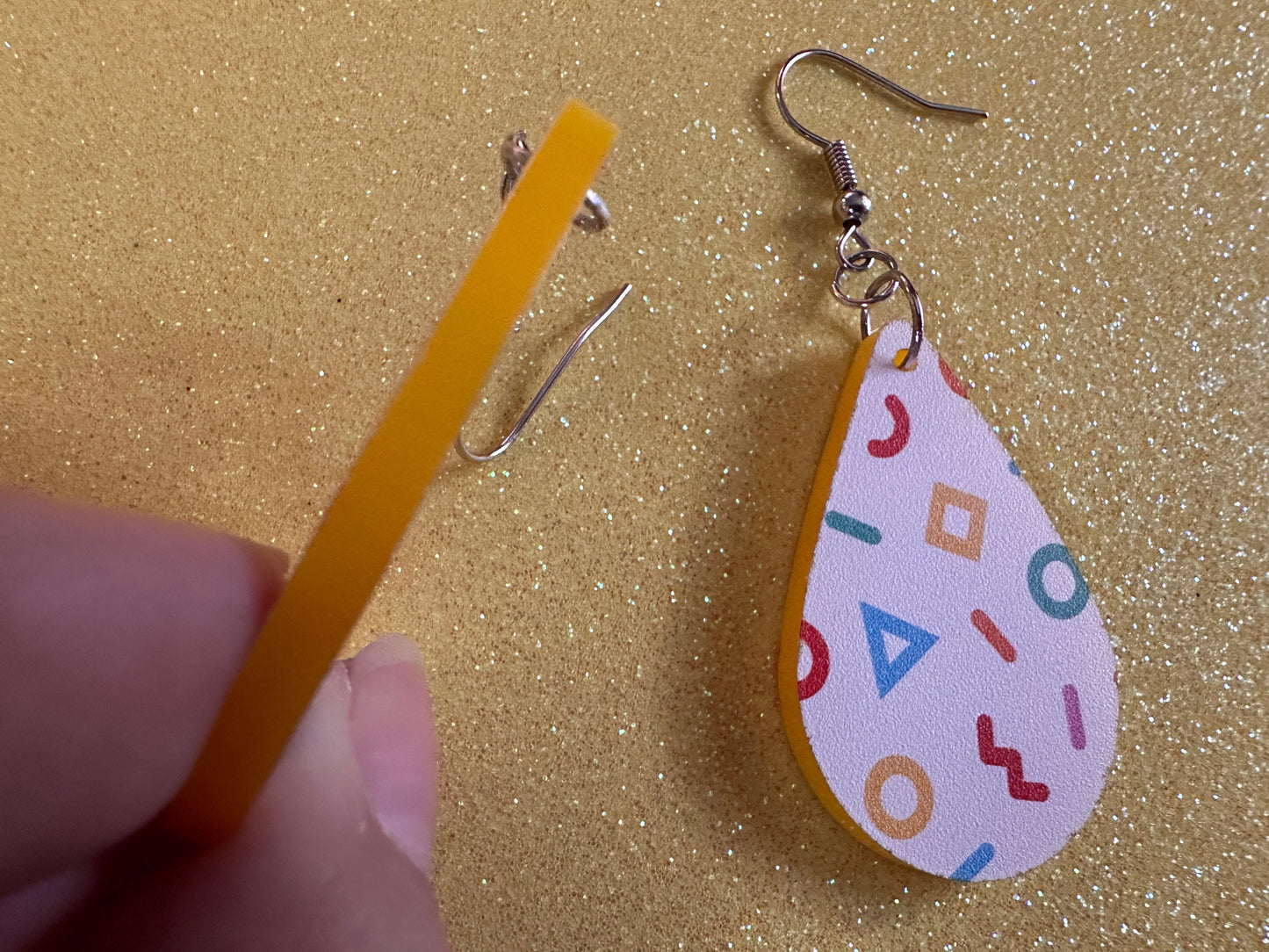 Retro Pettern Earrings: Laser Cut Acrylic Earrings, Colorful, Fun, Old School, Shapes, Colors, Patterns, Unique, Best Gifts for Her/Him/Them