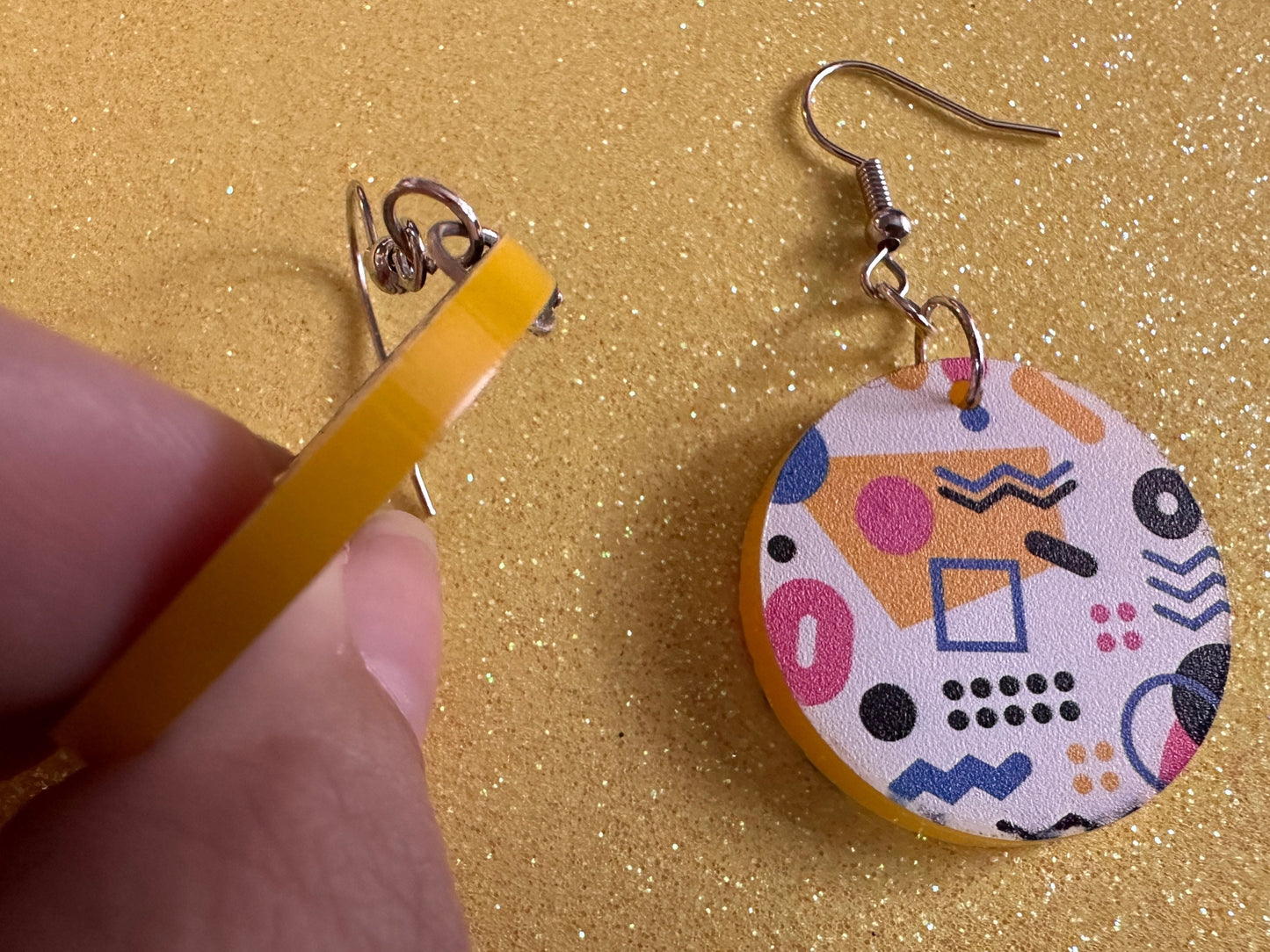 Retro Pettern Earrings: Laser Cut Acrylic Earrings, Colorful, Fun, Old School, Shapes, Colors, Patterns, Unique, Best Gifts for Her/Him/Them