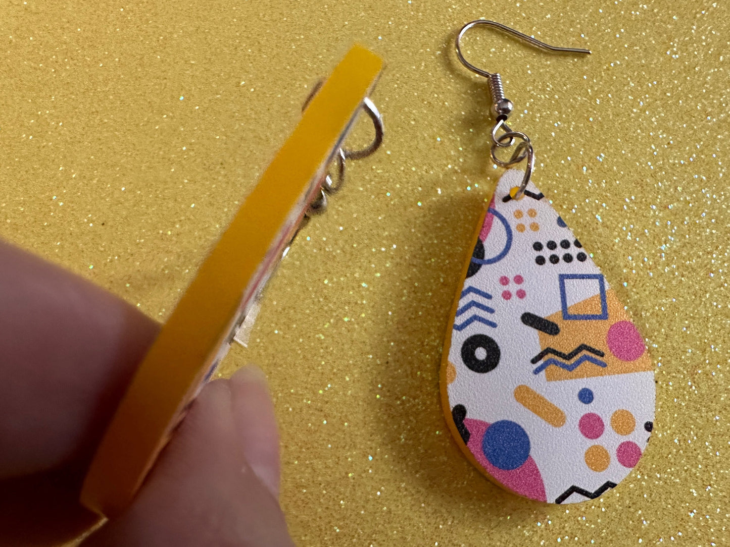 Retro Pettern Earrings: Laser Cut Acrylic Earrings, Colorful, Fun, Old School, Shapes, Colors, Patterns, Unique, Best Gifts for Her/Him/Them