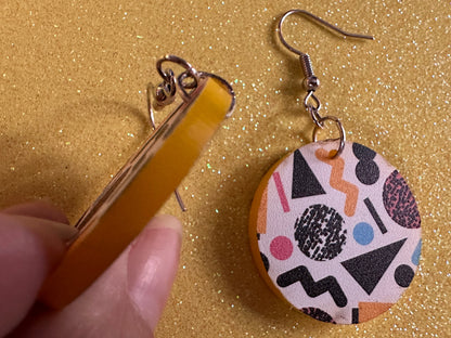Retro Pettern Earrings: Laser Cut Acrylic Earrings, Colorful, Fun, Old School, Shapes, Colors, Patterns, Unique, Best Gifts for Her/Him/Them