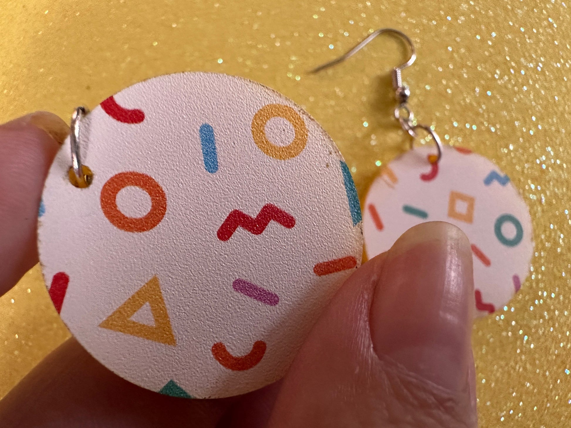 Retro Pettern Earrings: Laser Cut Acrylic Earrings, Colorful, Fun, Old School, Shapes, Colors, Patterns, Unique, Best Gifts for Her/Him/Them