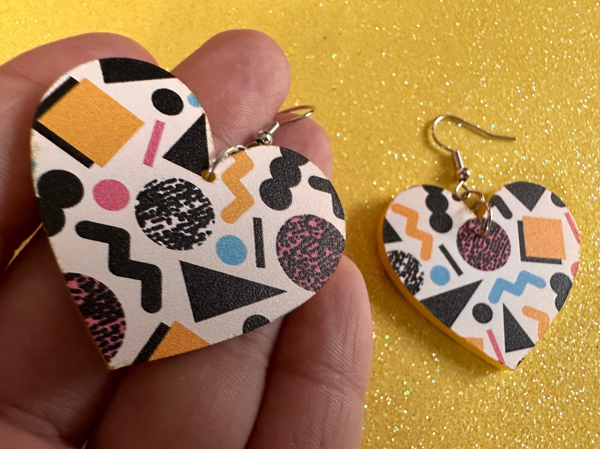 Retro Pettern Earrings: Laser Cut Acrylic Earrings, Colorful, Fun, Old School, Shapes, Colors, Patterns, Unique, Best Gifts for Her/Him/Them